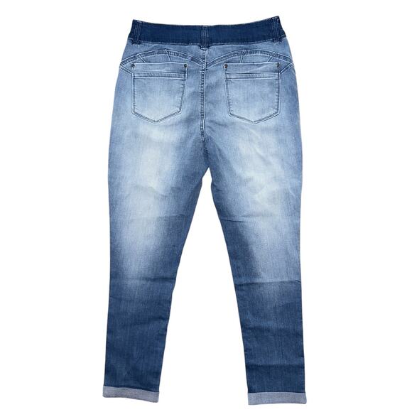 NWT Flamingals Ripped Roll Hem High-Rise Skinny Jeans Women's XL 32X30 - Picture 6 of 8